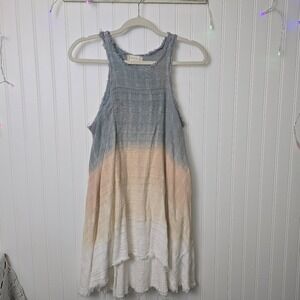 ALTAR'D STATE Womens Ombre Swing Dress Small Neutral‎ Minimalist Lightweight Y2K